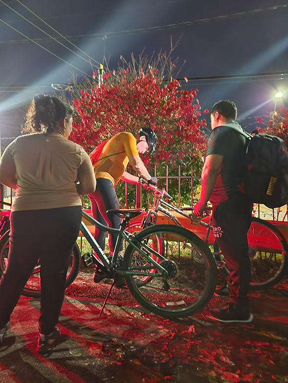 Bike Cleveland volunteers installed bike light sets for riders last week